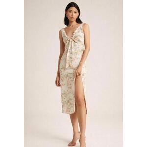 Abercrombie & Fitch Cream Floral Midi Dress